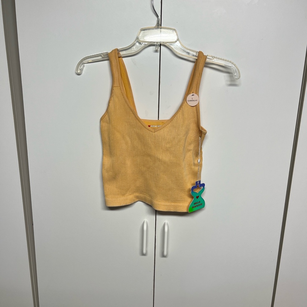 Yellow Ribbed Tank Top